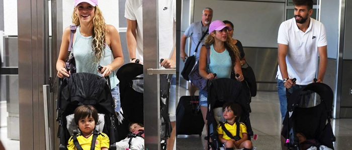 Fotos: Shakira chega a Miami com Gerard Piqué e os filhos